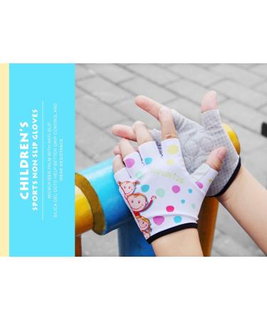 Kids Half-Finger Monkey Bar Gloves | Age 1-10 Boys Girls | Good Grip Control for Climbing & Biking | Gymnastics Balance Boards | Outdoor Sports | White - Small - Buy Online on GoSupps.com