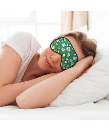 Flying Bees Print Sleep Eye Mask - Soft Blindfold with Elastic Strap for Travel & Night Sleeping - Buy Online on GoSupps.com