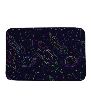 ZhiMi Coral Fleece Doormat Non Slip is Not Dirty Easy to Clean Suitable for Living Room Outdoors Planets and Stars
