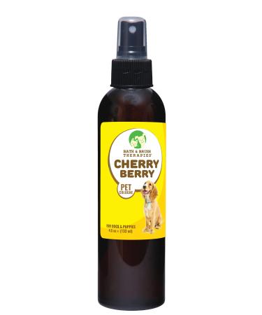 Bath & Brush Therapies Cherry Berry Pet Cologne 4.5 oz. For Dogs | Long-Lasting Odor Eliminator | Cruelty-Free | Paraben-Free | Biodegradable and Non-Toxic | Made in The USA