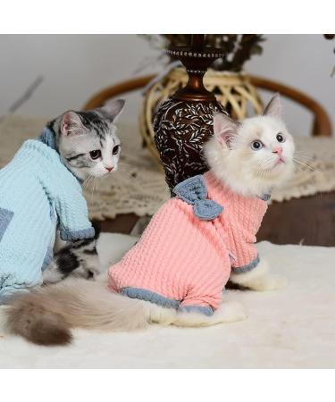 DENTRUN Cat Clothes Cat Jumpers for Cats Only Breathable Cat Outfit Onesie Soft Sphynx Cat Kitten Clothes Cat Clothing Coat Sweater T Shirt Knitted Dog Fleece Jumper Pyjamas for Hairless Cats(Pink M) Medium Pink - Buy Online on GoSupps.com