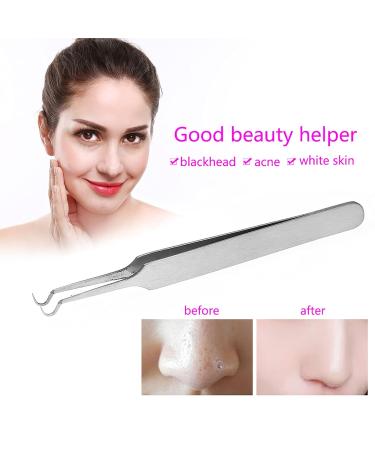 Premium Blackening Remover Tweezers - Stainless Steel Acne & Beauty Tool 8.7 cm Hook - Perfect for Makeup & Skincare - Buy Online on GoSupps.com