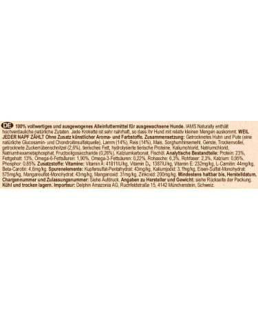 IAMS Naturally Adult Dog Food with New Zealand Lamb & Rice 2.7 kg - Buy Online on GoSupps.com