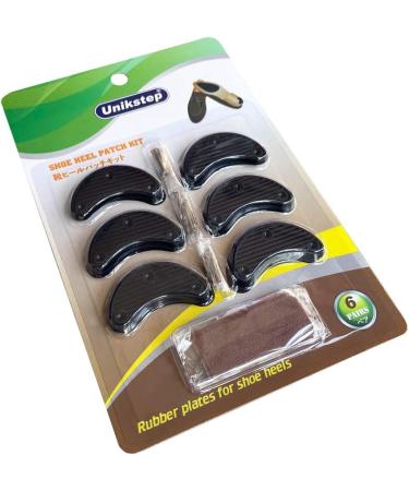 Unikstep Shoe Heel Plate Tap Kit - 6 Pairs Shoe Heel Repair Rubber Patches - Buy Online on GoSupps.com