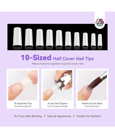 Saviland Acrylic Nail Kit for Beginners: Keratin Acrylic Powder Pure EMA Monomer Liquid Acrylic Nail Brush Foldable Nail Lamp Half Cover Acrylic Nails Training Manicure Nail Tools Home DIY Starter - Buy Online on GoSupps.com
