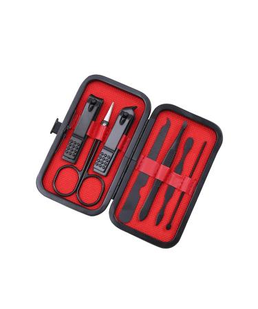 Nail Clipper Set 7-Piece Nail Clippers Set Portable Nail Set Personal Care Pedicure Set Stainless Steel Beauty Set (Rose Gold/Black) Nail Clipper Kit (Color : A-7 Piece Set)