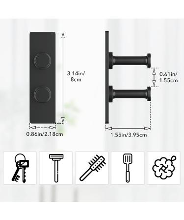 Pickpiff Razor Holder - No Drill Metal Shower Hook Anti-Rust Towel Holder for Bathroom & Kitchen - Black 4 Pieces - Buy Online on GoSupps.com