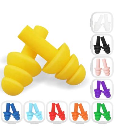Culanna 10 pairs swimming earplugs silicone noise canceling earplugs reusable waterproof earplugs with case for swimming and sleeping