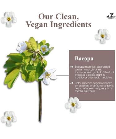 AKSHAR Ayurveda - Bacopa 500mg Brahmi Supplement, Rejuvenate System, Bacopa Pills to Support Cognitive Function for Adults, Vegan Cruelty Free Bacopa Monnieri (60 Count) - Buy Online on GoSupps.com