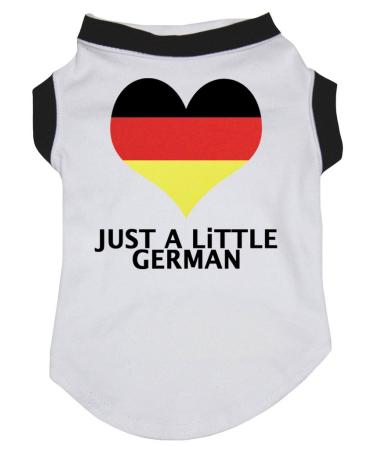Petitebelle Puppy Clothes Dogs "Just A Little German" Heart White Cotton Jersey White Small - Buy Online on GoSupps.com