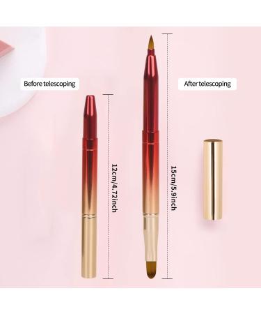 Arqumi Retractable Lip Makeup Brush - Double-Ended Lip Liner & Eyeshadow Applicator - Lightweight & Travel-Friendly - 1PCS Red - Buy Online on GoSupps.com