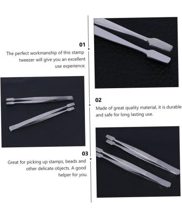 SOESFOUFU Tweezers Lash Fine Tweezer Tongs Beauty Tools Nipper Specialty Tools Collector Tools Tweezer for Stamp Safe Material Tweezer Collecting Coins Stainless Steel Make up Straight Head 11CM Silver - Buy Online on GoSupps.com