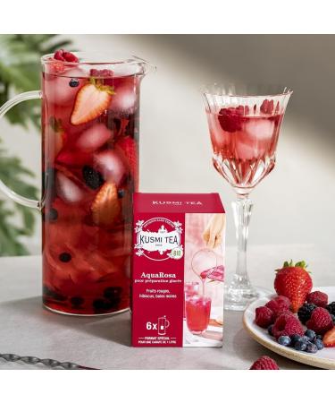 Kusmi Tea - AquaRosa - Infusion Glac e Bio - M lange Aromatis d'Hibiscus Baies Noires et Fruits - Infusion sans Th ine - Etui 6 Grands Sachets - 48 gr 6 Unit (Lot de 1) - Buy Online on GoSupps.com
