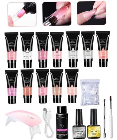 LOUMMRCY Polygel Nail Kit - Complete 8-Piece Starter Set for Nail Extensions & Art | DIY French Manicure at Home - Buy Online on GoSupps.com