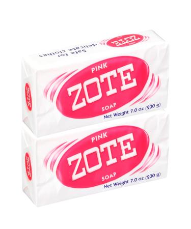Zote Laundry Soap Pink Bar Stain Remover Laundry Detergent for Clothes Light & Fresh Scent (2 Pack) 400 grams by 4K Logistics