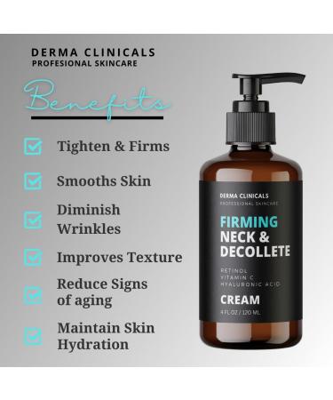 Firming Neck Cream with Retinol & Vitamin C - Anti-Aging Moisturizer for Neck & D collet - 4oz - Buy Online on GoSupps.com