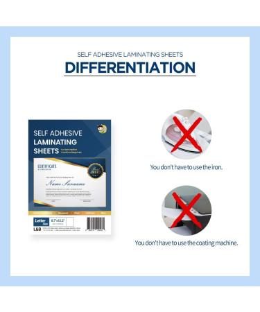 HA SHI No Heat Self Sealing Laminating Sheets - 8.5 x 11 Inch, 4mil Thickness - 20 Pack, Self Adhesive, Letter Size - A4 9x12 Inch - Transparent - Buy Online on GoSupps.com