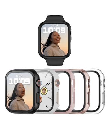 5 Pack Hard PC Case for Apple Watch SE 40mm 2022 Series 6 Series 5 Series 4 with Tempered Glass Screen Protector Haojavo Ultra-Thin Scratch Resistant Bumper Protective Cover for iWatch Accessories black/rosegold/clear/pink/white 40mm - Buy Online on GoSupps.com