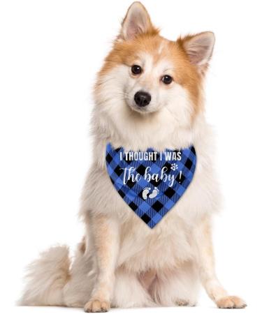 Blue Checkered Dog Bandana - Buffalo Plaid Pet Scarf for Baby Announcement & Gift | Small Medium Large - Buy Online on GoSupps.com