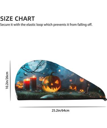 Spooky Halloween Microfiber Hair Towel | Soft Super Absorbent Wrap for Long & Curly Hair | Quick Dry Coral Velvet Cap for Women - Buy Online on GoSupps.com