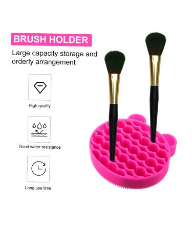 MERRYHAPY 2-in-1 Makeup Brush Holder & Scrubber | Cleaning Mat & Pad Rack | 11x10cm Rosy | International Shipping - Buy Online on GoSupps.com