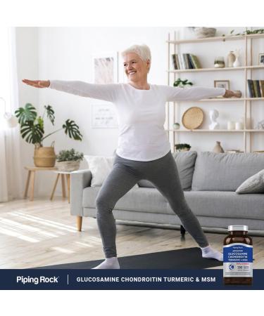 Piping Rock Glucosamine Chondroitin MSM Turmeric | 300 Caplets | Advanced Triple Strength Supplement | Non-GMO & Gluten Free - Buy Online on GoSupps.com