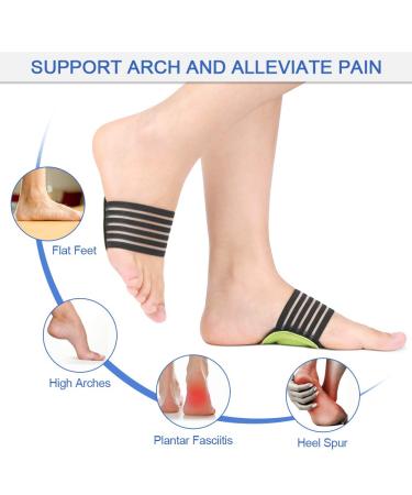 Orthotic Arch Support Brace for Plantar Fasciitis - Gel Strap for Men & Women | Relief for Flat Feet & High Arches - Comfortable Compression Wraps in Green - Buy Online on GoSupps.com