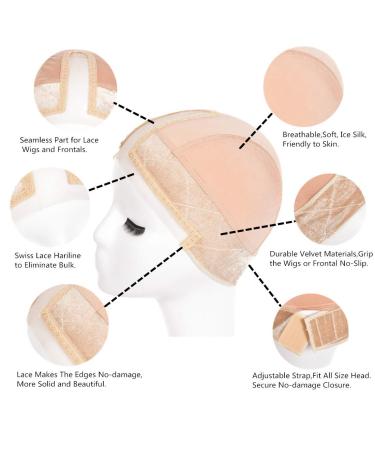 Adjustable Pointed Wig Handle Cap with Silk Wig Cap - Seamless Dark Brown Hairline for All Wig Types - Buy Online on GoSupps.com
