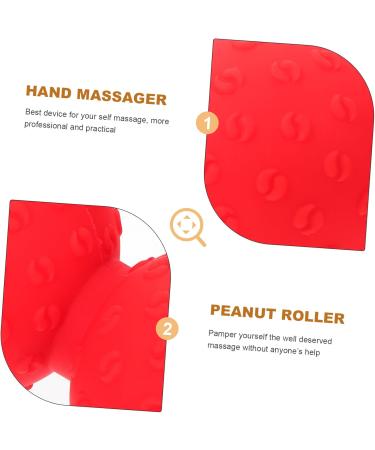Besportble Yoga Massage Ball & Foam Roller - Lacrosse Balls for Foot & Hand Massage - 12x6.3cm Red - Perfect for Fascia Relief & Muscle Recovery - Buy Online on GoSupps.com