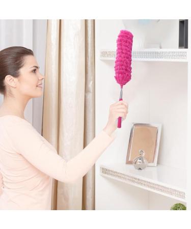Shakven Telescopic Duster | Retractable Dust Brush Cleaner | Cobweb Duster with Telescoping Pole Spider Web Brush & Ceiling Duster for Blinds Furniture Hot Pink - Buy Online on GoSupps.com