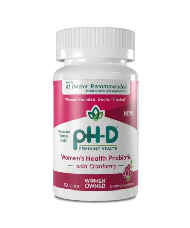 pH-D Feminine Health - Women's Health Probiotic with Prebiotic Blend Cranberry Fruit Extract - Oral Supplement - 30 Count