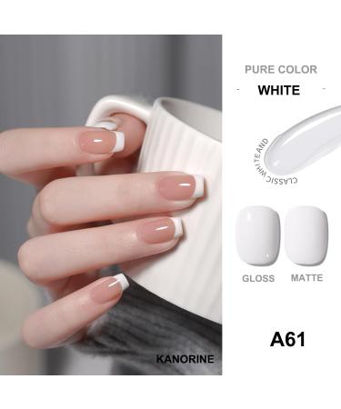 KANORINE White Gel Nail Polish - Soak-Off UV/LED French Manicure Gel Varnish 10ml - Buy Online on GoSupps.com