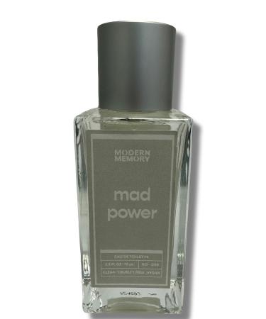Modern Memory Mad Power EDT Spray 2.5 Fl Oz - Tru Fragrance Cologne Notes of Bergamot Lemon Green Apple Incense Patchouli and Amber