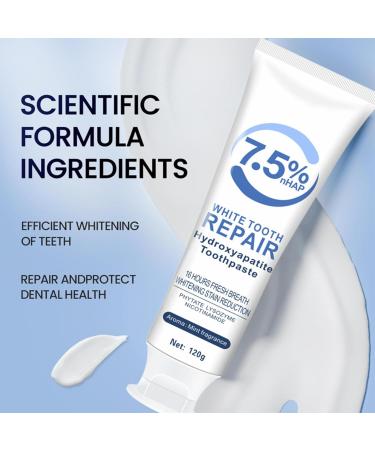 7.5% Hydroxyapatite Toothpaste Fluoride-Free Formula with Gentle Mint for Sensitive Teeth Cleans and Cares for Oral Health Promotes Freshens Breath. - Buy Online on GoSupps.com