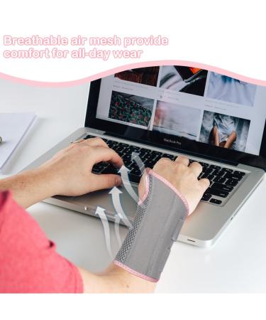 Nucamper Breathable Adjustable Wrist Bandage for Arthritis & Tendinitis | Men & Women | Gray Pink S/M - Durable Support & Comfort - Buy Online on GoSupps.com