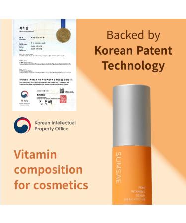 SUMSAE Pure Vitamin C Serum - Best Korean Skincare with Vitamin 10.5%, No Added Water, Special Airless Pump, Brightening and Firming Skin, Improving Uneven and Dull Skin Tone, 30ml/1.01fl.oz. - Buy Online on GoSupps.com
