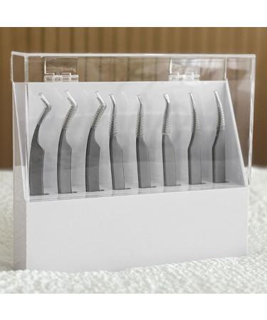 Multi Purpose 8 Slot Tweezers Case Compact Tweezer Storage Clear Lid Tweezer Stand For Nails Technicians And Hobbyists - Buy Online on GoSupps.com