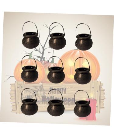 OFFSCH 9 Pcs Large Cooking Pot Halloween Candy Holder Mini Halloween Pumpkin Bucket Black Halloween Candy Bowl Halloween Candy Stands Cauldron Halloween Pendants Decorations Props Skull - Buy Online on GoSupps.com