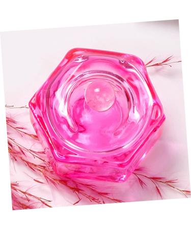 Minkissy 2pcs Dappen Dish with Lid - Novelty Papter Dish Bowl & Monomer Holder for Nail Tips | Clear Cuticle Bit & Nail Manicure Tools - Pink Acrylic Glass 4.3x4.3cm - Buy Online on GoSupps.com