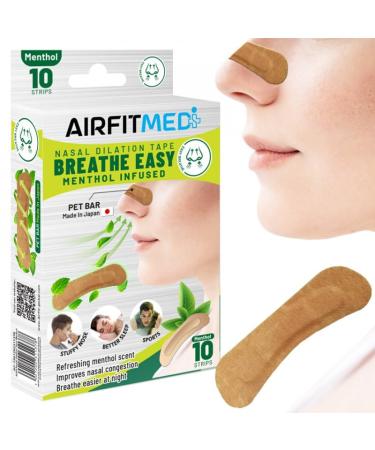 BREATHE EASY NASAL DILATION TAPE MENTHOL INFUSED Extra Strength Clear for Sensitive Skin Drug-Free Snoring Solution & Nasal Congestion Relief Caused by Colds & Allergies