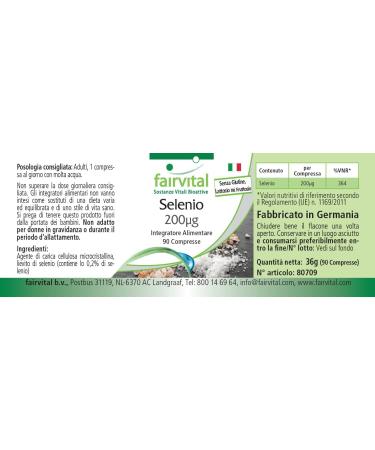 Fairvital | Selenium 200mcg Organic Selenium Yeast Based Natural VEGAN Box of 90 Tablets 3 Month Supply - Buy Online on GoSupps.com