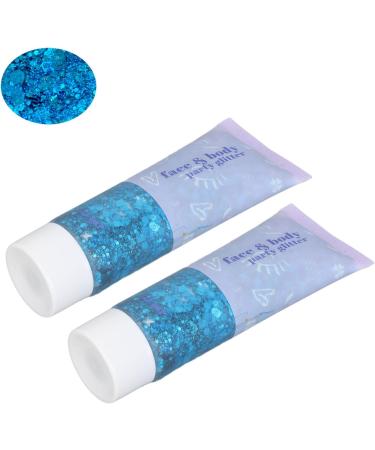 Sky Blue Body Face Chunky Glitter Gel - Long Lasting Shimmer for Festivals & Parties | Vibrant Cosmetic Makeup Art Accessory - Buy Online on GoSupps.com