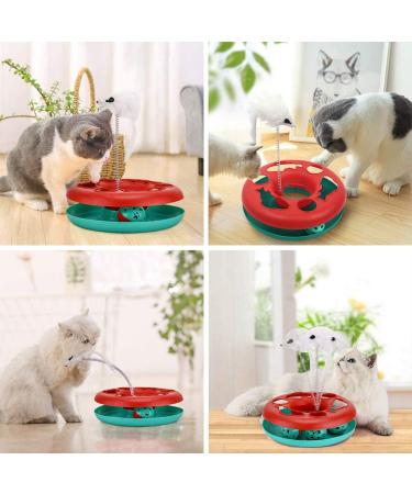 Interactive Cat Toy Set with Roller Tracks, Catnip, Teaser Mouse & Exercise Balls - Christmas Red | Ideal for Indoor Cats & Kittens - Buy Online on GoSupps.com