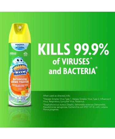 Scrubbing Bubbles Bathroom Grime Fighter Aerosol Citrus 20 oz - Deep Clean and Freshen Your Bathroom with Ease - Buy Online on GoSupps.com