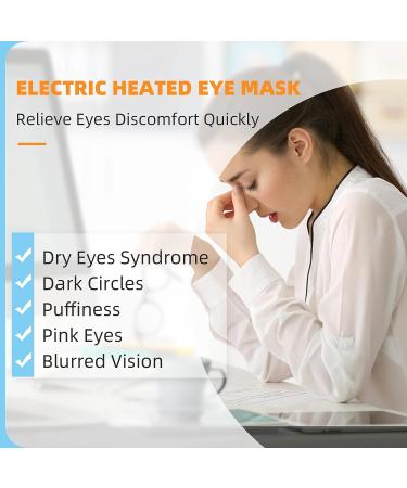 Heated Eye Mask for Dry Eyes - USB Electric Warm Compress Heating Pad for Puffy Eyes - Relieve Pink Eye, Blepharitis, Chalazion, Stye - Washable Grey - Buy Online on GoSupps.com