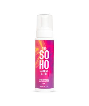 The Soho Tanning Club Self Tan Mousse in Dark 200ml | Coco Paradise Scented Quick Drying Tanning Mousse |100% Vegan & Cruelty Free | Moisturising Fake Tan Mousse | Tanning with a Fragrant Twist |