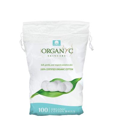Organyc 100% Organic Cotton Balls for Sensitive Skin, 100 Count Pack of 1