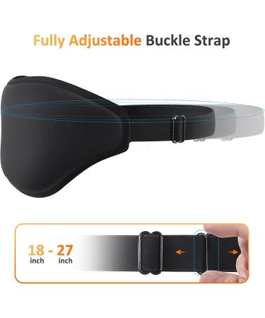 Weighted Sleep Eye Mask - 3D Contoured Full Blackout Blindfold for Men & Women | Adjustable Pressure Relief Light Blocking Night Shade for Travel & Yoga - Buy Online on GoSupps.com