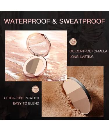 HEXZE Contour Powder Palette - Matte Highlighter and Hydrating Bronzer for Face Sculpting and Brightening - Buy Online on GoSupps.com