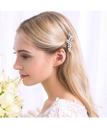 BSLVWG French Vintage Hair Barrettes Crystal Rhinestones Leaves Hair Barrettes Retro French Hair Pins Clasp Hair Clips for Women Girl Valentine's Day Mothers Day Gifts - Buy Online on GoSupps.com